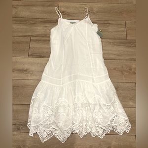 Ryegrass Bohemian white lace midi dress